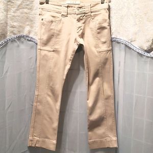 H.A.K TAN CROP JEANS HEAVY FABRIC SZ 26